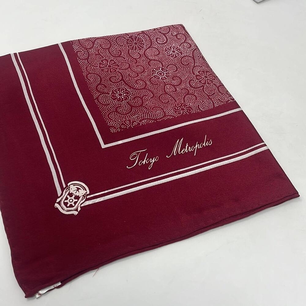 Vintage  Tokyo Metropolis Japanese 100% silk handkerchief - Picture 6 of 6